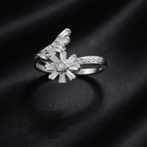 Elegant Silver Adjustable Zircon Ring