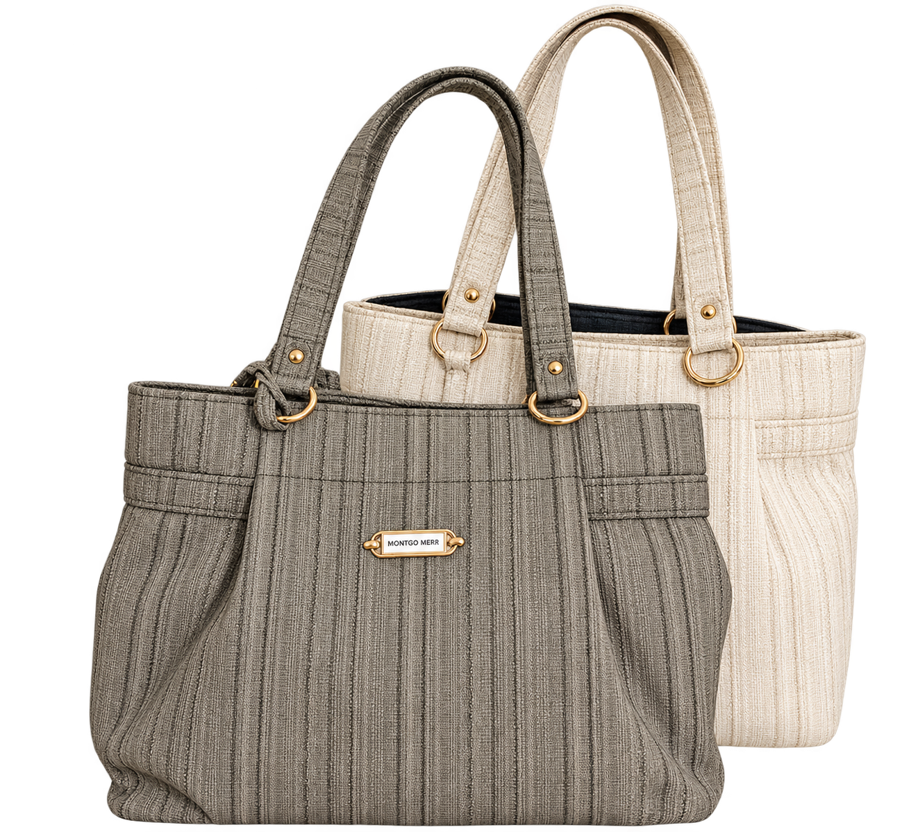 Olive Ribbed Ultra Soft Tote Bag - Image 4