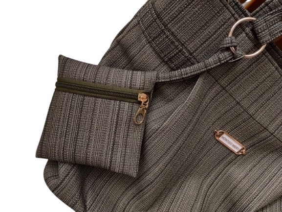Olive Ribbed Ultra Soft Tote Bag - Image 6