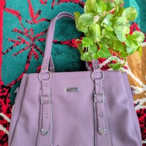 Purple Handbag of 3 chambers